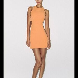 Zara Orange Halter Sheath Mini Dress
